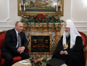 Председатель Правительства России В.В. Путин поздравил Святейшего Патриарха Кирилла с годовщиной интронизации
